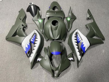Verde Opaco & Blu Squalo 2007-2008 Honda CBR600RR Carene Moto