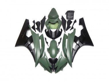 Verde Opaco & Nero Personalizzati 2006-2007 Yamaha R6 Carene Moto