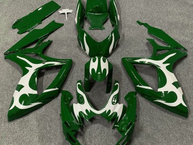 Verde Scuro & Bianco 2006-2007 Suzuki GSXR 600-750 Carene Moto