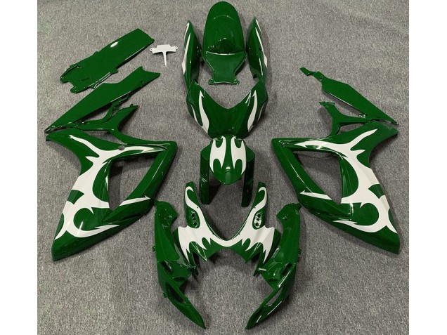 Verde Scuro & Bianco 2006-2007 Suzuki GSXR 600-750 Carene Moto Verde Scuro & Bianco 2006-2007 Suzuki GSXR 600-750 Carene Moto