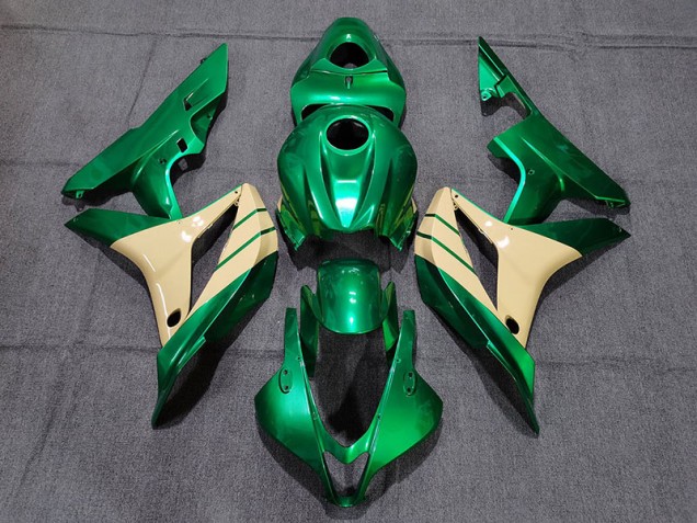 Verde Smeraldo & Marrone Chiaro 2007-2008 Honda CBR600RR Carene Moto Verde Smeraldo & Marrone Chiaro 2007-2008 Honda CBR600RR Carene Moto