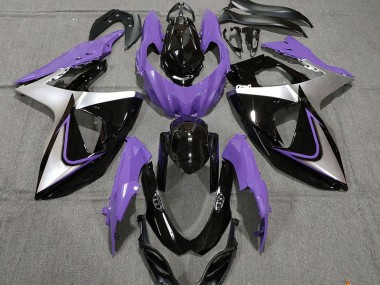 Viola Argento & Nero 2009-2016 Suzuki GSXR 1000 Carene Moto