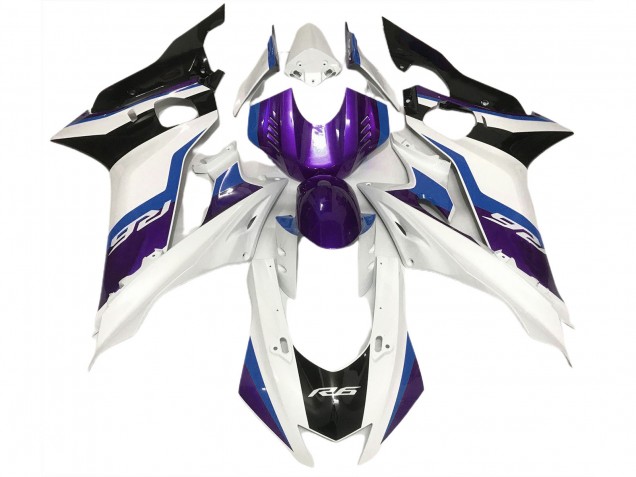 Viola & Bianco Lucido 2017-2021 Yamaha R6 Carene Moto Viola & Bianco Lucido 2017-2021 Yamaha R6 Carene Moto