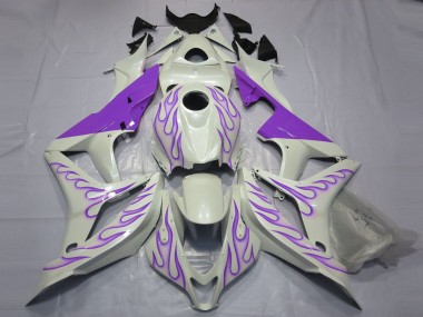 Viola Fiamma Su Bianco 2007-2008 Honda CBR600RR Carene Moto