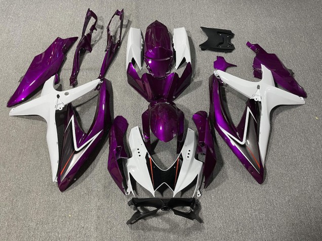 Viola Lucido & Bianco 2008-2010 Suzuki GSXR 600-750 Carene Moto Viola Lucido & Bianco 2008-2010 Suzuki GSXR 600-750 Carene Moto