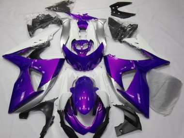 Viola Lucido & Bianco 2009-2016 Suzuki GSXR 1000 Carene Moto