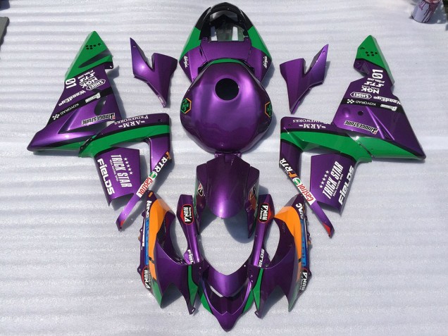 Viola & Verde Trickstar 2004-2005 Kawasaki ZX10R Carene Moto Viola & Verde Trickstar 2004-2005 Kawasaki ZX10R Carene Moto