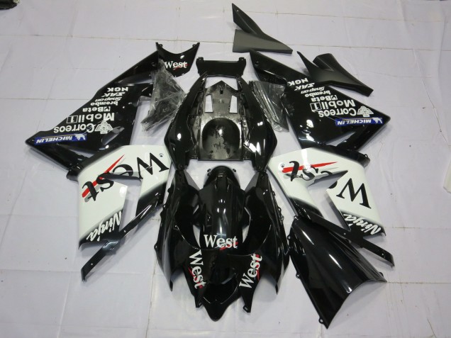 West Bianco Nero 2004-2005 Kawasaki ZX10R Carene Moto West Bianco Nero 2004-2005 Kawasaki ZX10R Carene Moto